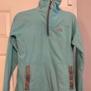 North face quarter zip- Aqua size medium
